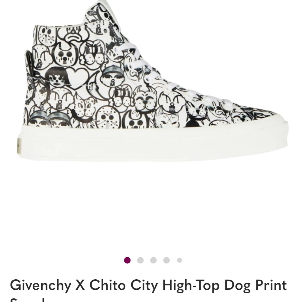 Givenchy Black and White High-Top Dog Print Sneakers